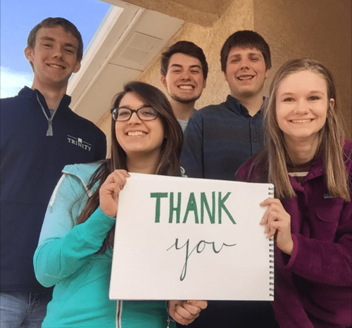 Trinity Tuesday set an ambitious goal—collect 300 donations in 24 hours on March 7. Thanks to the generous giving of alumni, staff, faculty, parents, students and friends, that goal was met and surpassed!