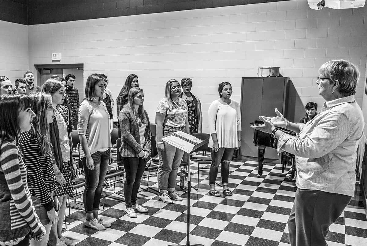 trinity music education major black and white