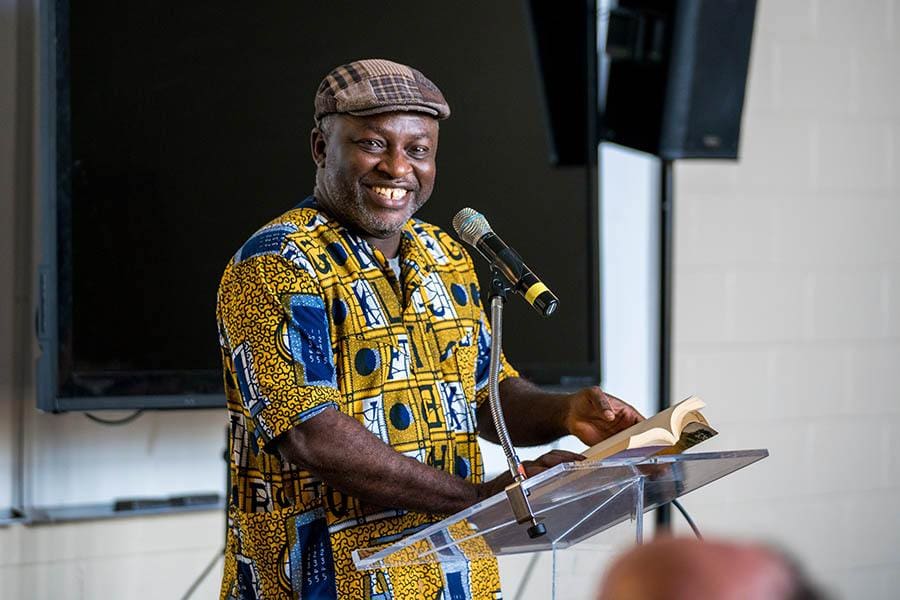 Trinity was pleased to host author Uwem Akpan to campus recently for a reading and question-and-answer session. Akpan, a native of Nigeria, is a Jesuit priest and author of Say You’re One of Them, an award-winning collection of short stories set in war-torn Africa that