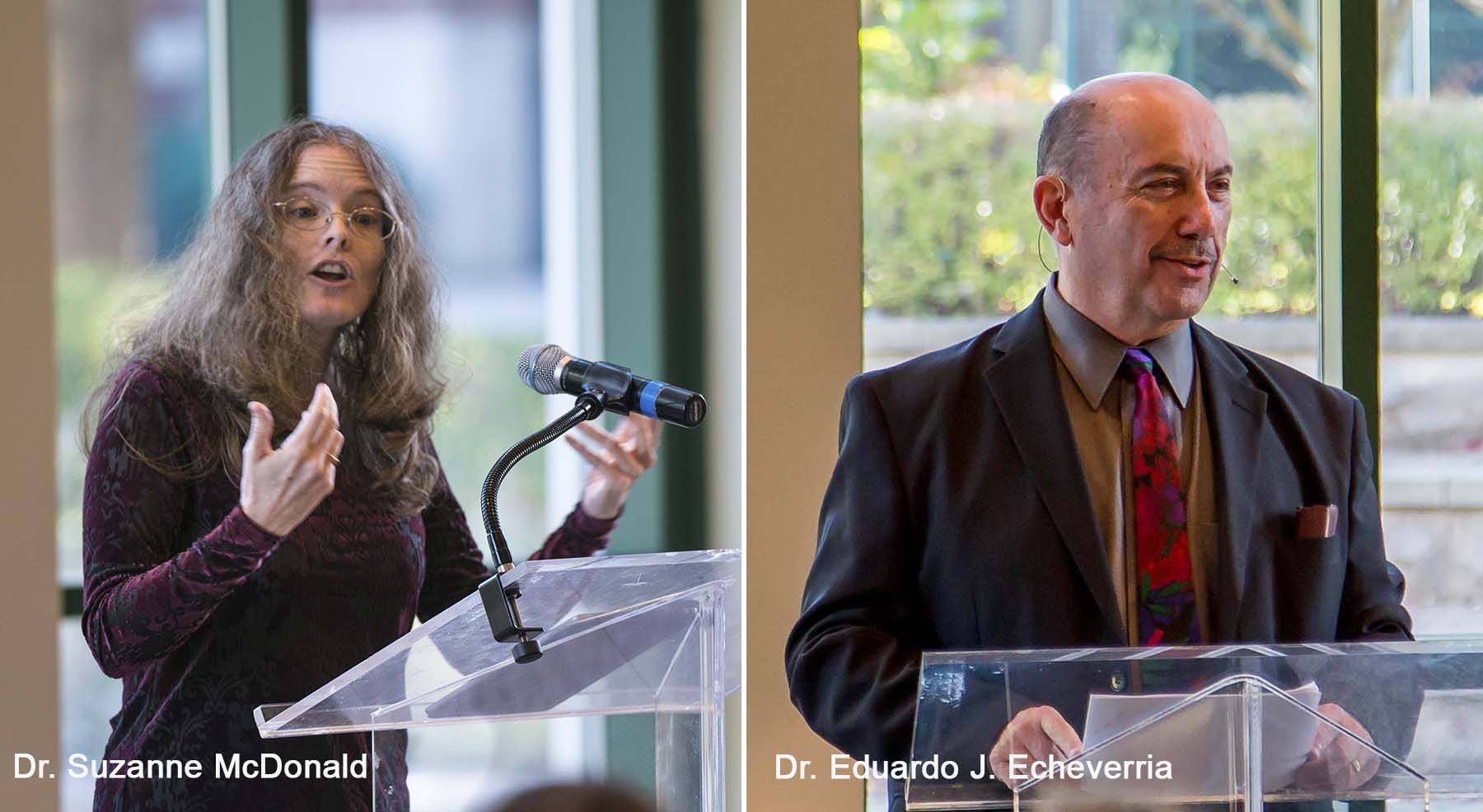 As part of Trinity’s WorldView series, the College was pleased to recently host two speakers who discussed the impact of the Reformation on both Reformed Protestantism and Roman Catholic viewpoints: Dr. Suzanne McDonald and Dr. Eduardo J. Echeverria ’73