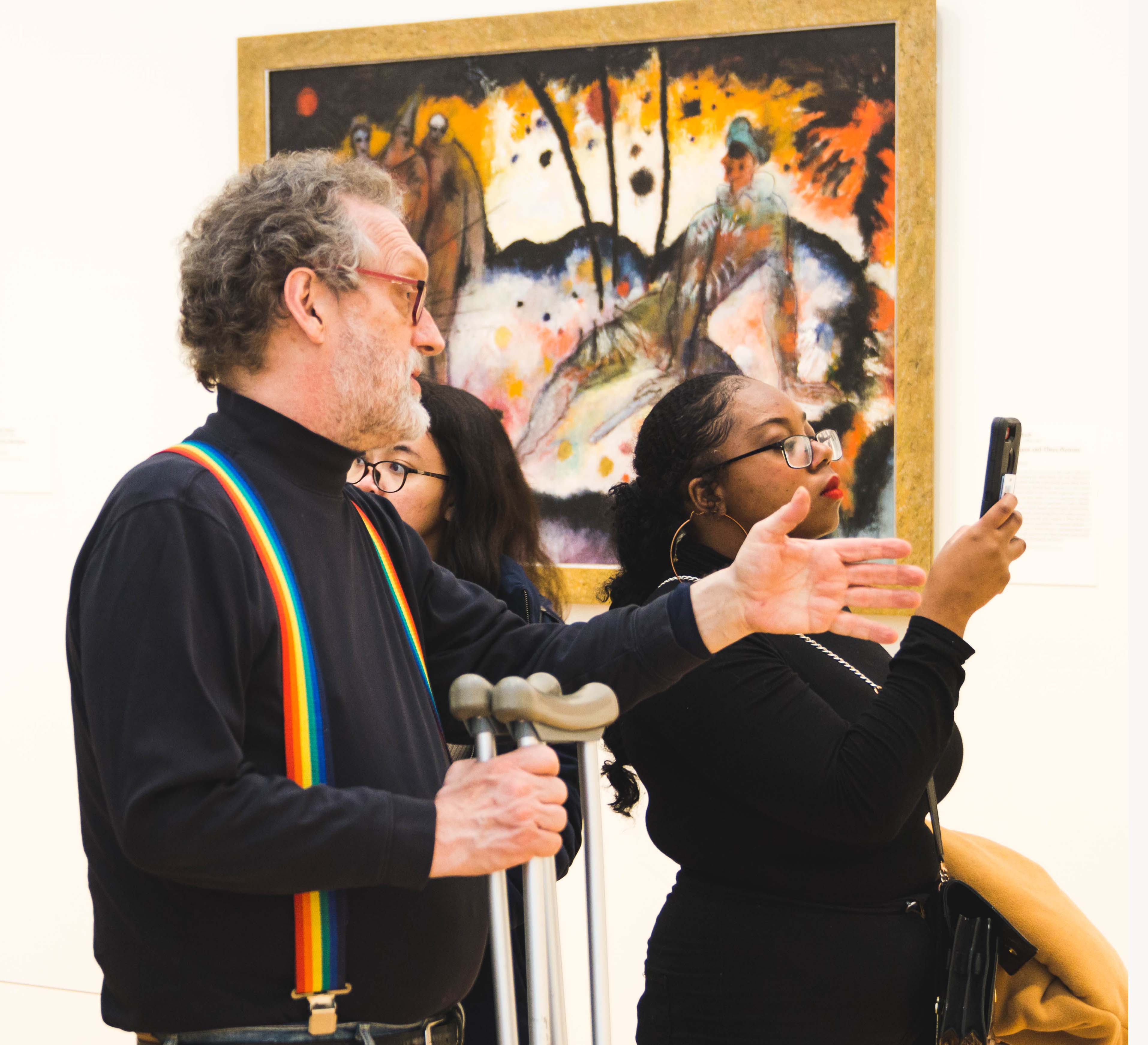 Dr. Baker with students at the Art Institute in Chicago