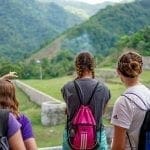 Haiti Trip - students overlooking ruins
