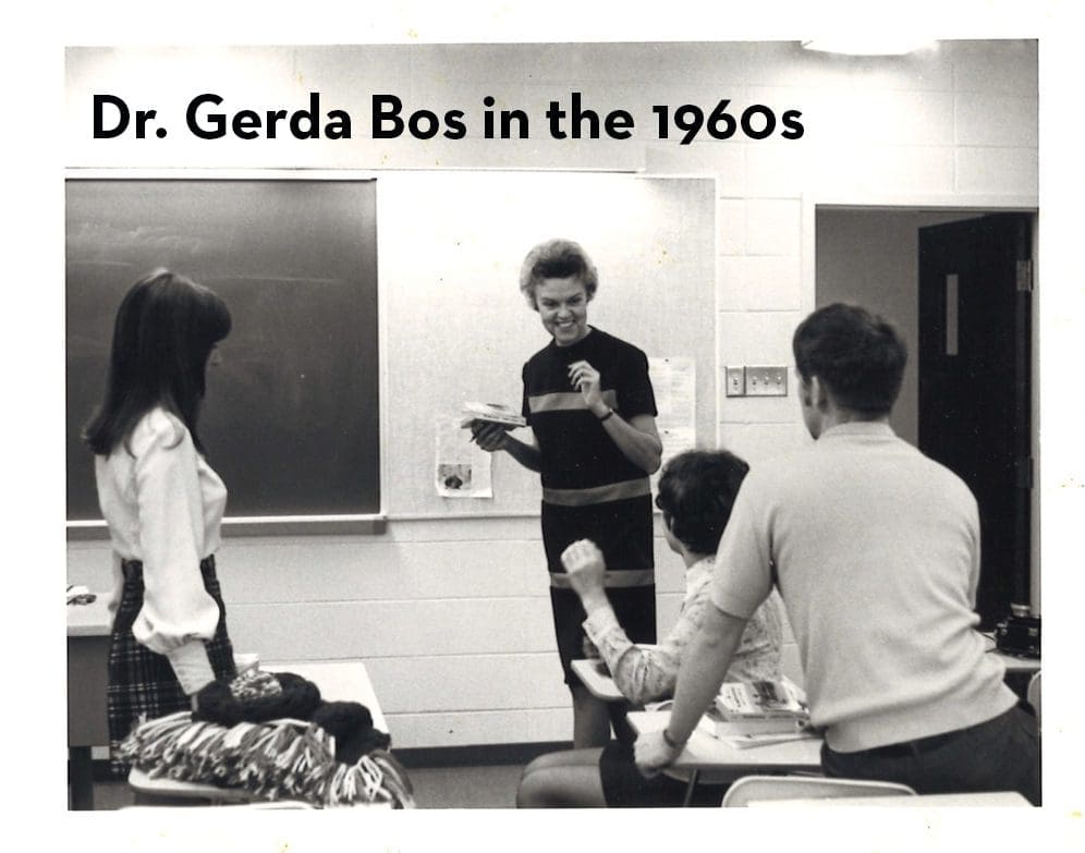 Trinity's First Professor, Dr. Gerda Bos in the 1960s