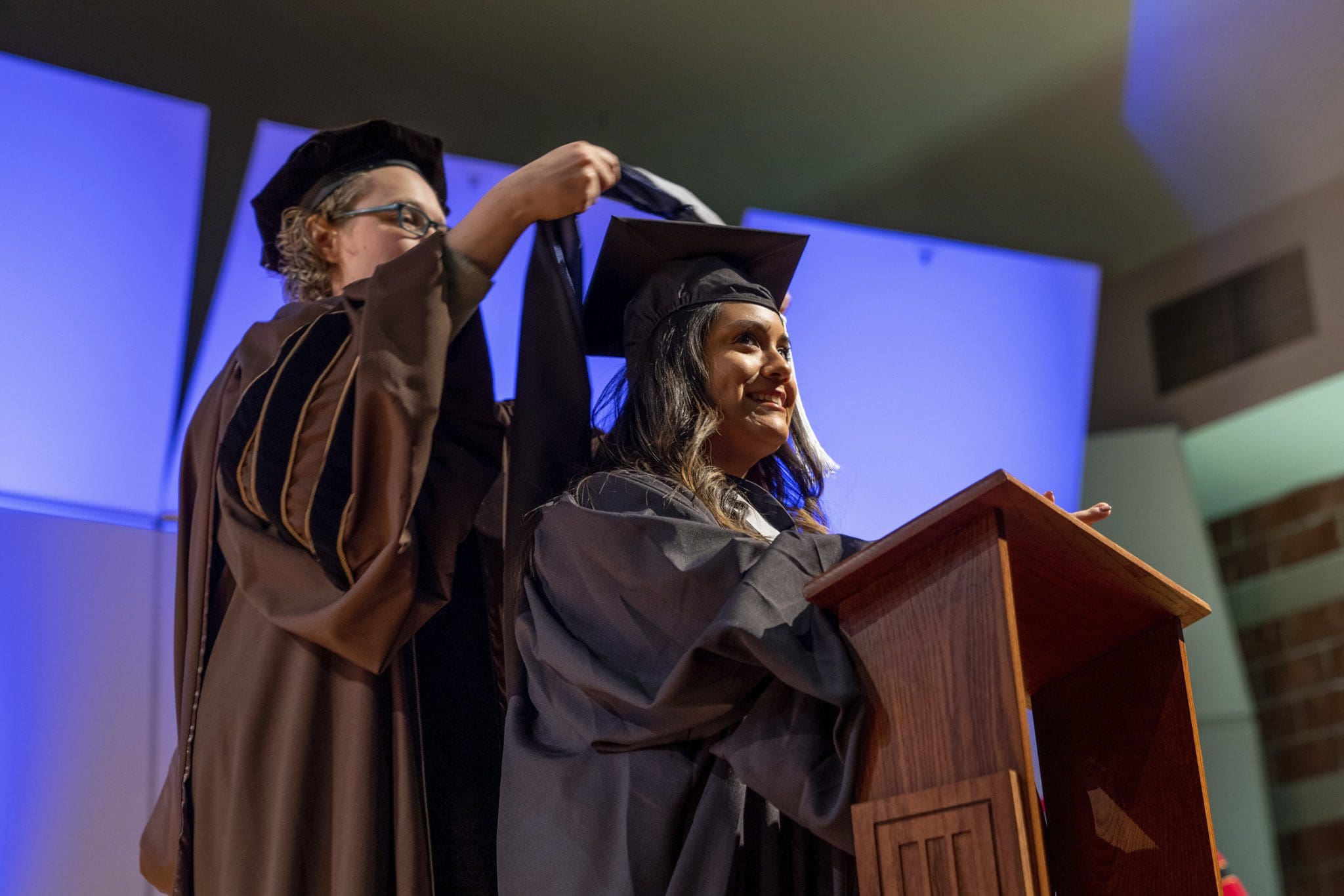 Student being honored at graduation