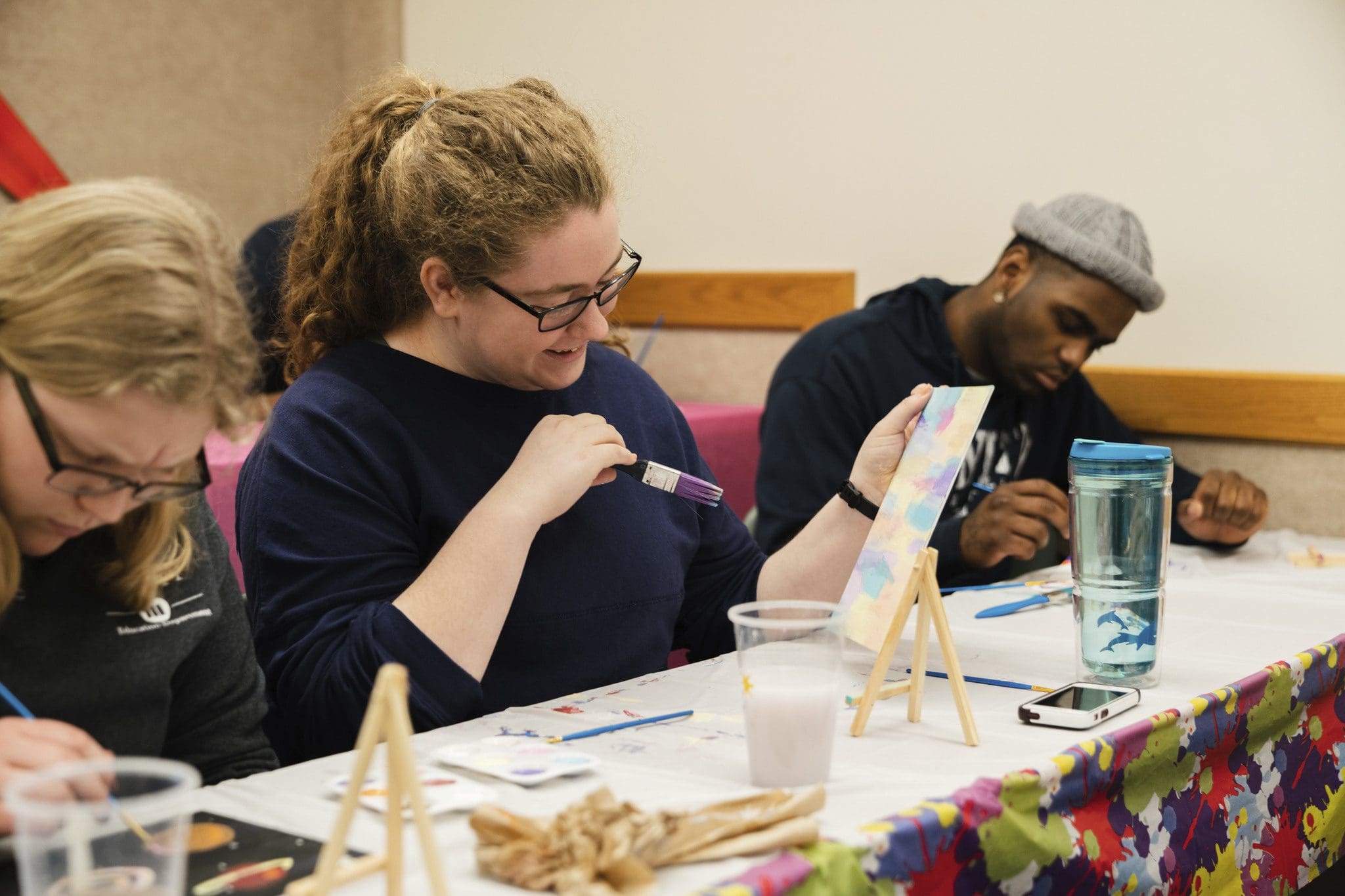 Students painting