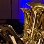 students playing tubas