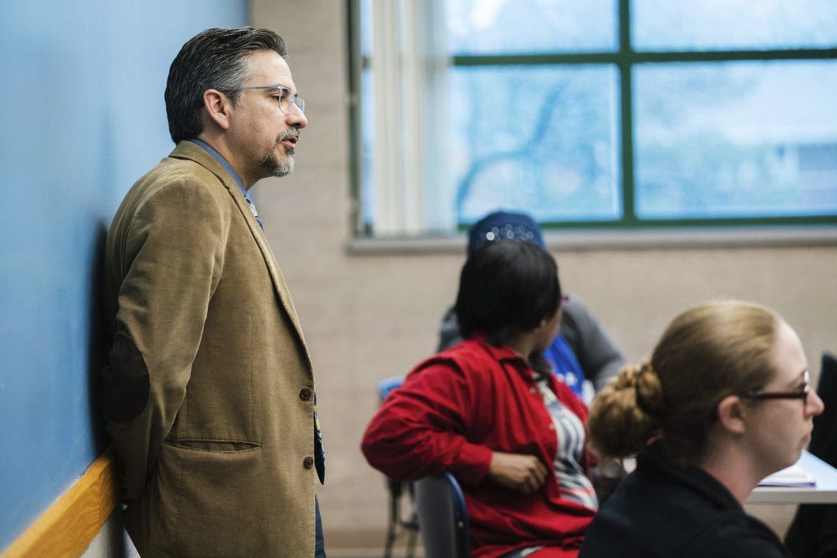 Professor Mario Guzman in class