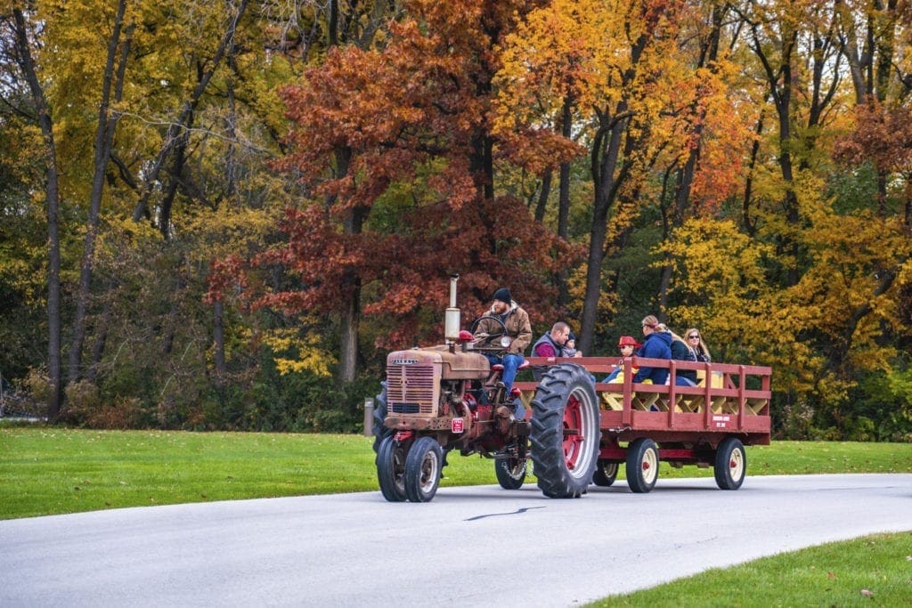 Hay Ride through campus