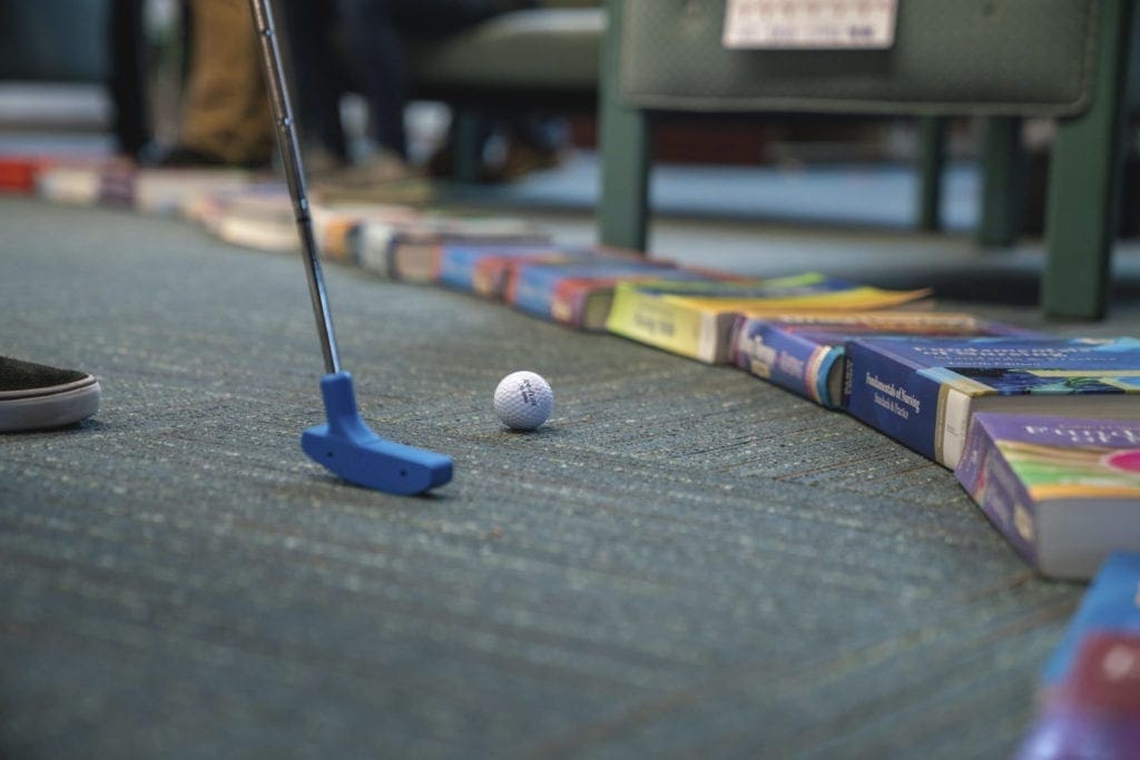 Mini golf in the library