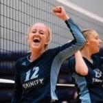 Volleyball team cheering