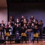 Martin Luther King Jr. Day Celebration: Choir performing and dancing in the chapel