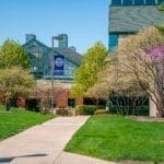 shot of science building on a beautiful spring day