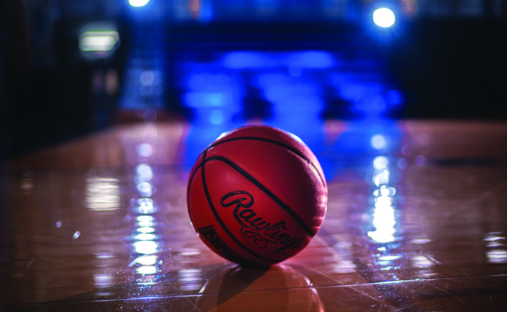 basketball on court