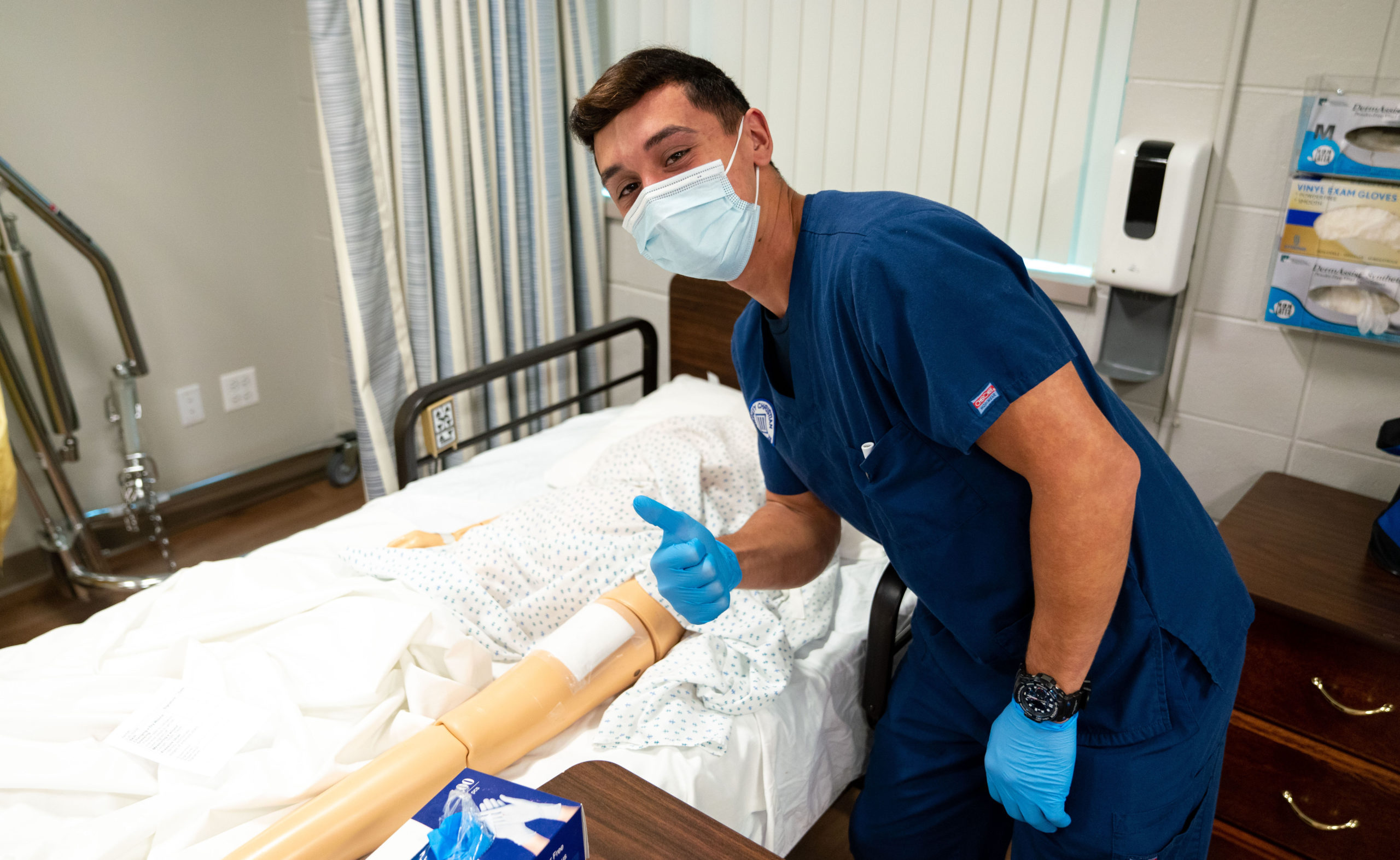 Nursing student in lab