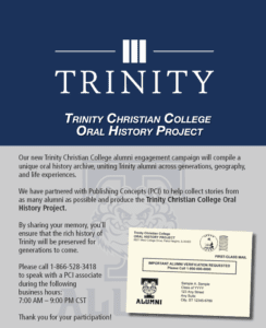 Trinity's Oral History Project flyer