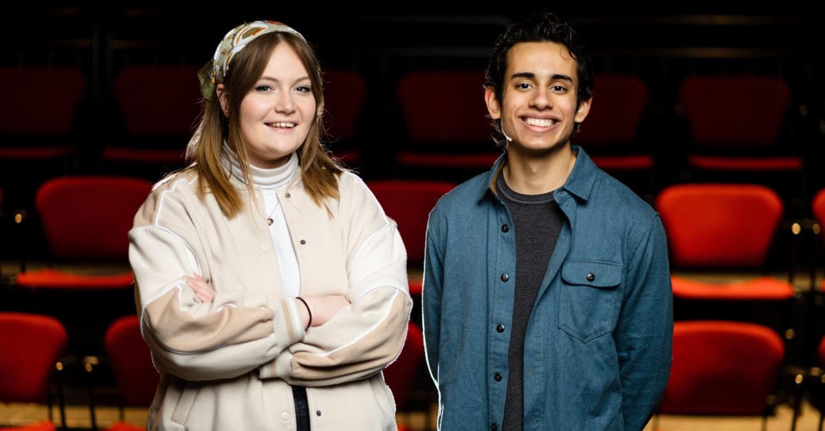 Ariana Klein and Jacob Contreras in the theatre