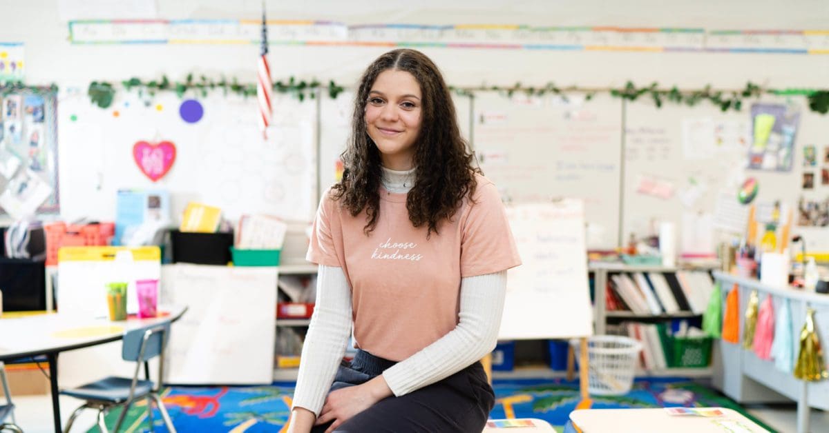 Student: Sarah Hernandez in elementary school classroom