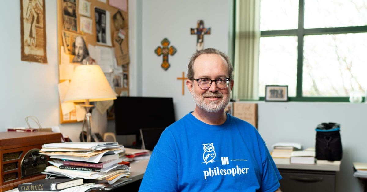 Professor Aron Reppmann in his office