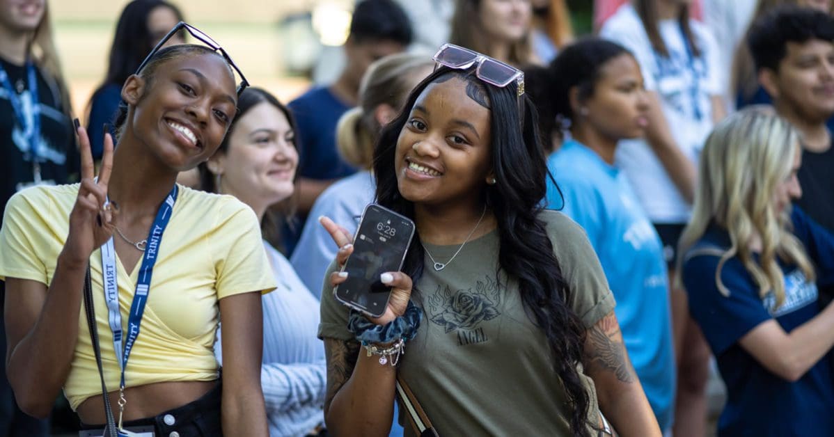 Blueprints 2022 - students smiling and waving to camera