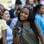 Blueprints 2022 - students smiling and waving to camera