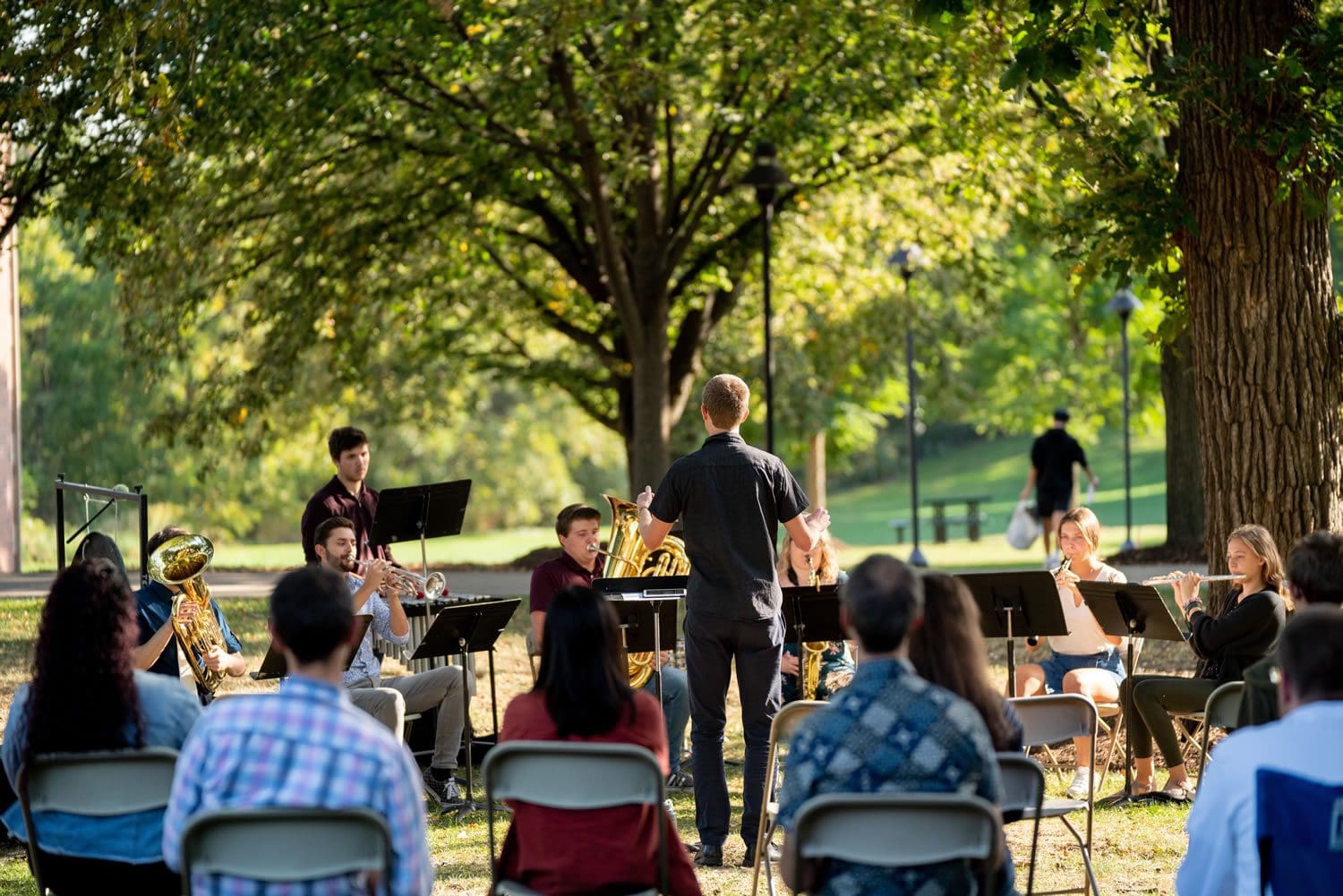 Concert Band outdoor performance on Tab Lawn