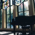 IPO Concerts - Grand Piano in Ozinga Chapel Lobby