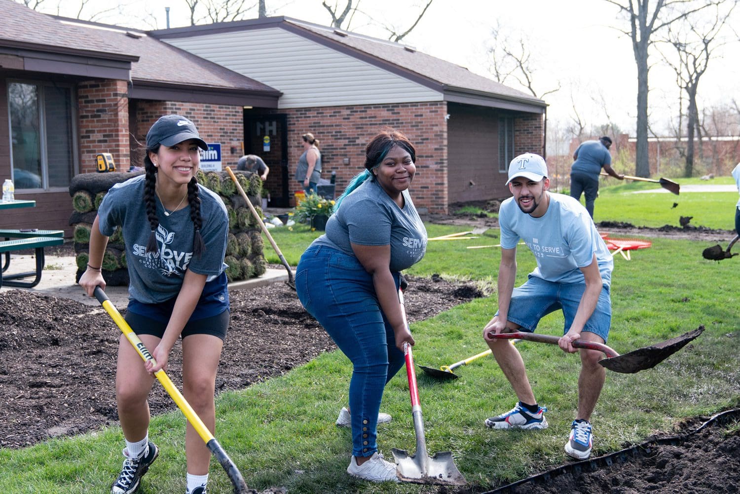 Students doing Volunteer Work