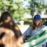 Students studying outside