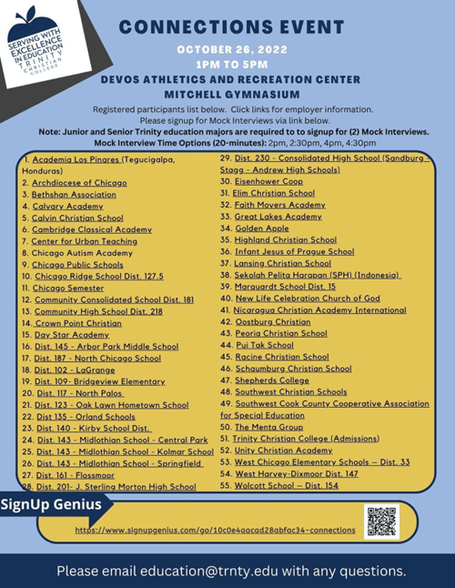 Connections Event Calendar 2022