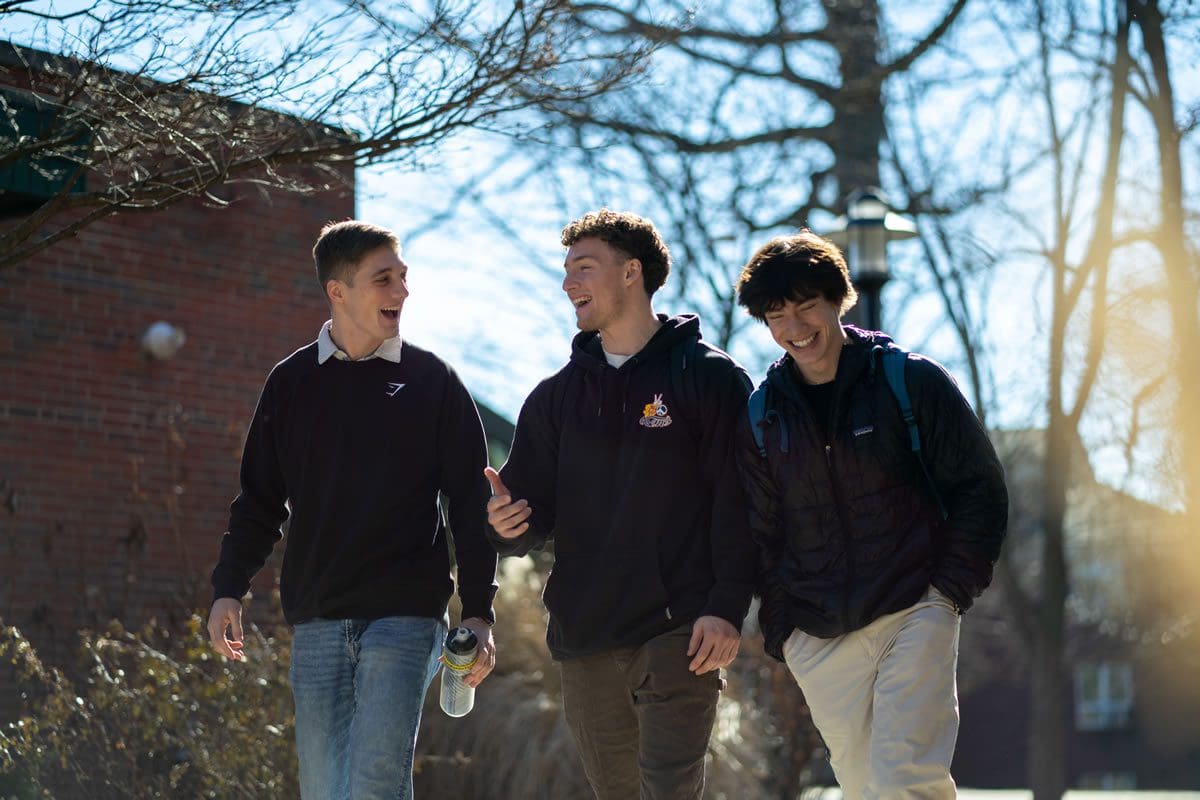 Students walking on campus