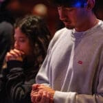 Students praying together